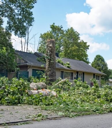 House damaged by a storm